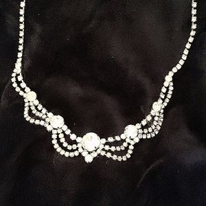 Stunning Vintage Jay Flex Sterling Rhinestone Necklace - Rare - mint condition